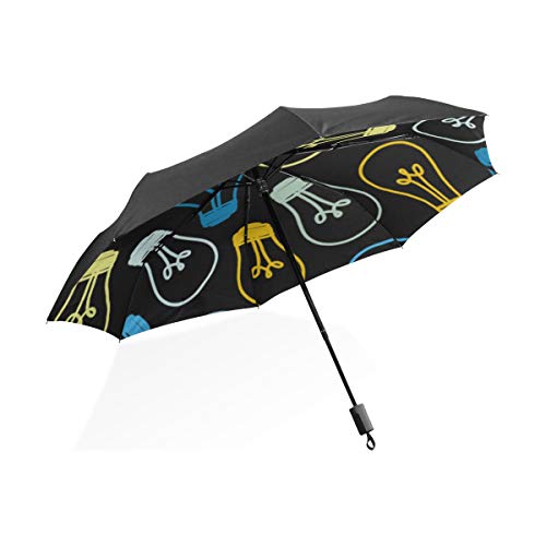 Preisvergleich Produktbild Qualität Regenschirm Kunst Cartoon Glänzende Glühbirne Licht Tragbare Kompakte Taschenschirm Anti Uv Schutz Winddicht Outdoor Reise Frauen Regenschirm Große