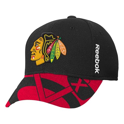 Outerstuff NHL Youth Boys Fitmax'70 Draft Baseball Cap, OSFM, Chicago Blackhawks Team Color