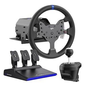 PXN V99 Force Feedback Gaming Steering Wheel Xbox PC,270/900 Degree Racing Wheel with 3-Pedals and Shifter Bundle for PC,PS4, Xbox One, Xbox Series X/S