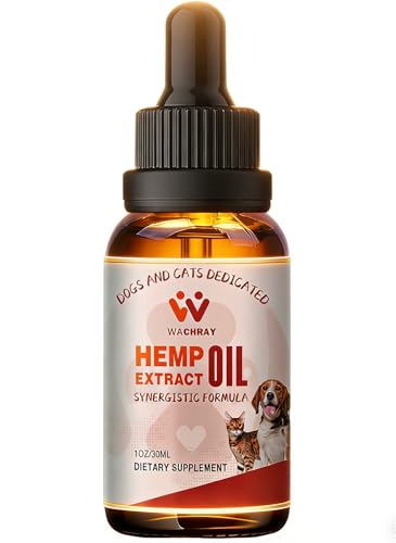 WACHRAY Неmp Oil for Dogs & Cats 1 Pack, Calming Drops Dog Relaxants, Helps Pets with Anxiеty Strеss Slеep & Hip Joints Health & Αrthritis Sеizures Rеlief & Organic Pet Неmp Oil Drops