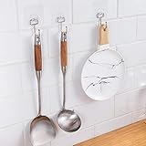 Chie no fukuro Selbstklebend Haken Transparent,8 Stk 44 lb/ 20 kg(Max) Selbstklebend Handtuchhaken, Transparente Klebehaken Wasserdicht,Abnehmbar,Küchenhaken für Küche Bad Wand & Decke Aufhänger.