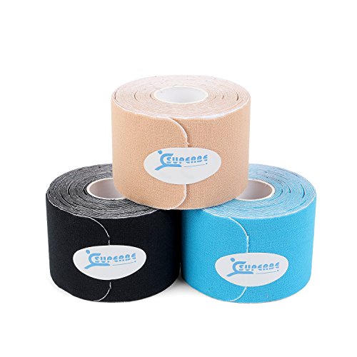 Kinesiology Tape Precut - K Taping Strips - Cintas Kinesiologicas For Pain Relief, Muscle Support & Injury Recovery, Waterproof, Breathable, Latex Free, 2 Inch X 16.5 Feet (3 Rolls Pack) #TOP1