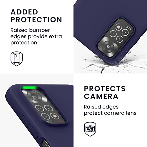 kwmobile Case for Xiaomi Redmi Note 11 / Note 11S Case - Soft Cover - Shockproof TPU Material - Wireless Charging - Deep Ocean - Image 3