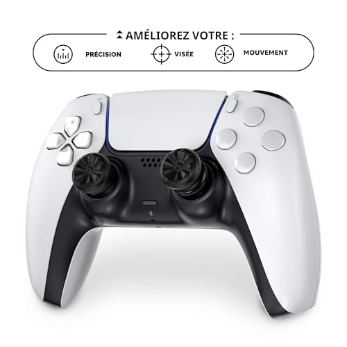 KontrolFreek FPS Freek Galaxy Black Grips pour Manette PS5 | Rehausseurs & Protection de Joystick pour PS5 & PS4 | Précision & Aim Assist | Noir