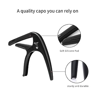 Rosen Capodastre de guitare à changement rapide pour guitares acoustiques et électriques à 6 cordes, basse, ukulélé… - Les Beatles, Paul McCartney, John Lennon, RIngo Starr, George Harrison Rosen Capodastre de guitare à changement rapide pour guitares acoustiques et électriques à 6 cordes, basse, ukulélé… – Image 3
