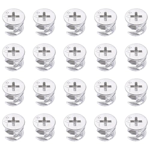 20PCS Cam Locks for Furniture, 15mm X 11mm Furniture Cam Lock Fasteners, Cabinet Hardware Cams Lock Screw Nuts for Connecting and Repairing Furnitures
