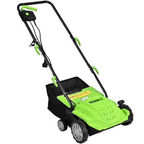 GOPLUS 2 w 1 wertykulator elektryczny, napowietrzacz trawnika, 2/3-stopniowa regulacja głębokości roboczej, 32/38 cm A...