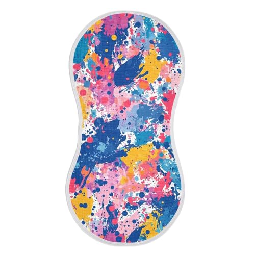 2 Pack Baby Burp Cloths, Soft Absorbent Burping Cloths for Babies, Cotton Milk Spit Up Rags, Large Size for Newborns, Baby Boys and Girls (Colorful Painting)2