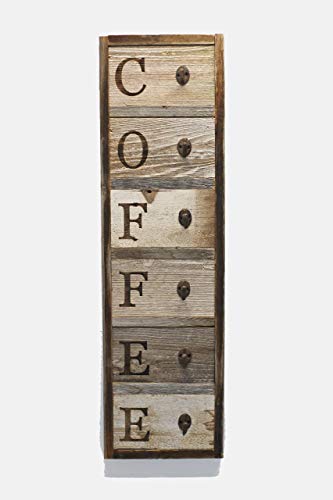 image for AllBarnWood Vertical Barnwood Coffee Mug Rack Wall Mounted, Wooden Han