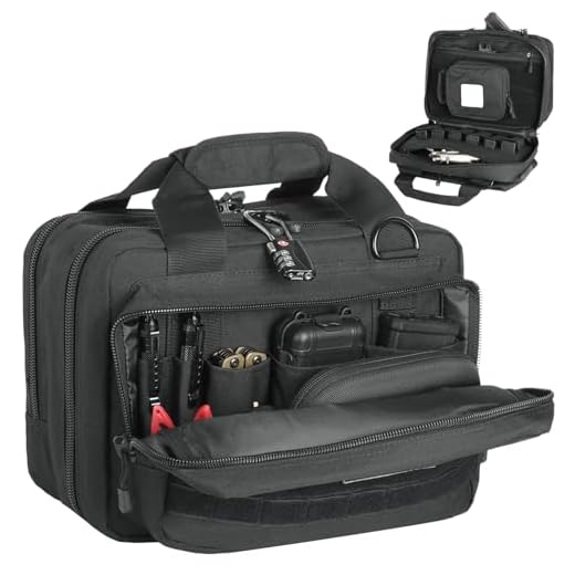 DBTAC Gun Case Bag Compact Small-PLUS | Tactical 3x Pistol Bag Handgun Revolver Shooting Case with Lockable Zipper for Shooting Range Outdoor Hunting, Black