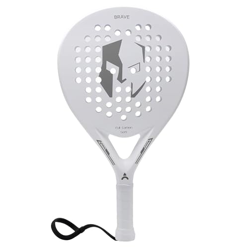 ianoni Padel Racket Carbon Fiber Surface with EVA Memory Flex Foam Core Padel Tennis Racquets Paddle Tennis Racket-660 White