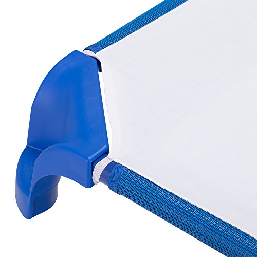 Image of Sprogs Heavy-Duty Stackable 40 inchL Daycare Cots for Toddlers Ages 1 to 2, Stacking Preschool Classroom Toddler Cots for Sleeping, Resting, Naptime, Pack of 6, Blue