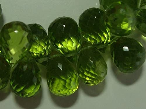 Peridot véritable briolettes facettées contre les ternissures de vos bijoux vert pomme