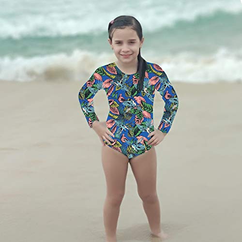 Maiô Body Infantil Proteção Solar Uv Praia Piscina Lazer Malha Fresquinha (ARARA AZUL, 6)