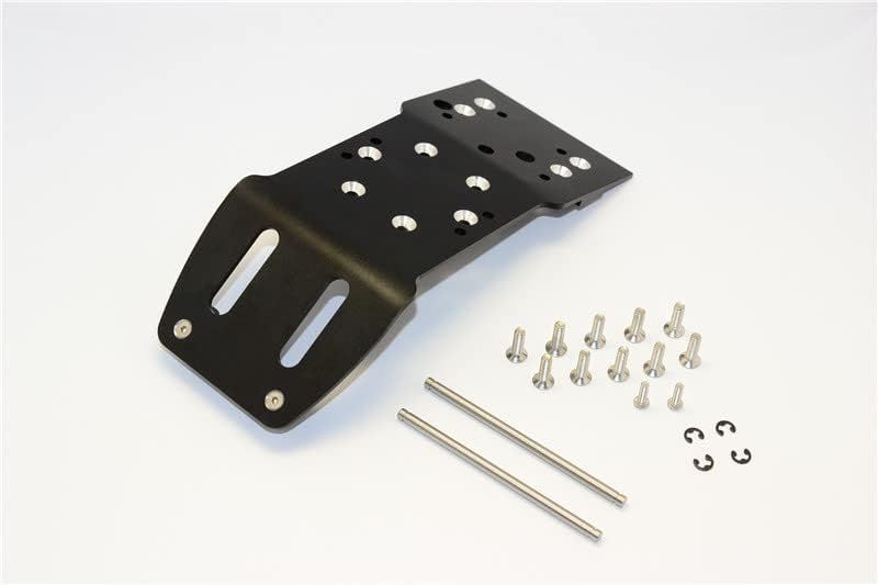 GPM For HPI Savage 21, X, XL, K4.6, Flux Upgrade Parts Aluminum Rear Skid Plate With Pins & Screws & Aluminum Collars - 1Pc Set Black