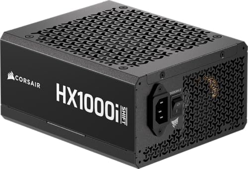 CORSAIR HX1000i Shift Vollständig Modulares ATX-Netzteil – Schwarz | Eingebauter iCUE LINK System Hub, Natives 12V-2x6 Kabel, ATX 3.1 & PCIe 5.1, Seitlich Montierte Stecker, Cybene