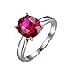 Ubestlove Bague Or Blanc 750 Cadeau Femme Personnalisé Tourmaline Rouge Ovale 1,2Ct 2,51Ct Bague Femme 59