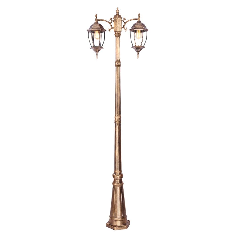 GTHTUHFD 2-3-Lights High Pole Outdoor Lamp Waterproof Street Lighting European Post Light For Garden Patio Yard Pathway Driveway,126Inch/320Cm,Black(2-heads)-126inch/320c