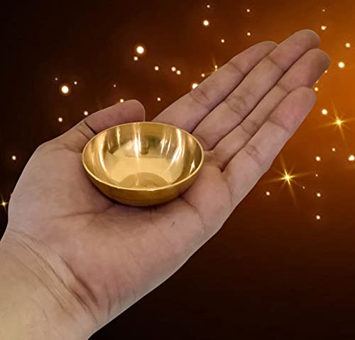 Satvik 12 Pc Set Of Pure Brass Bowl For Pujan Prasad Tibetan Buddhist Altar Supplies Indian Bhog Katori Meditation Yoga Diwali Offering Bhog Bowl #TOP2
