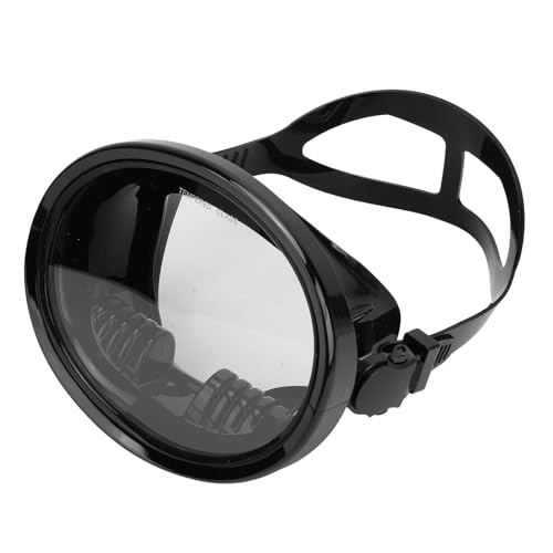 RiToEasysports Universal Diving Goggles, with High Definition Tempered Glass, Silicone Goggles for Snorkeling, Swimming Adults, 180 Degree Panoramic Field of View (Black)