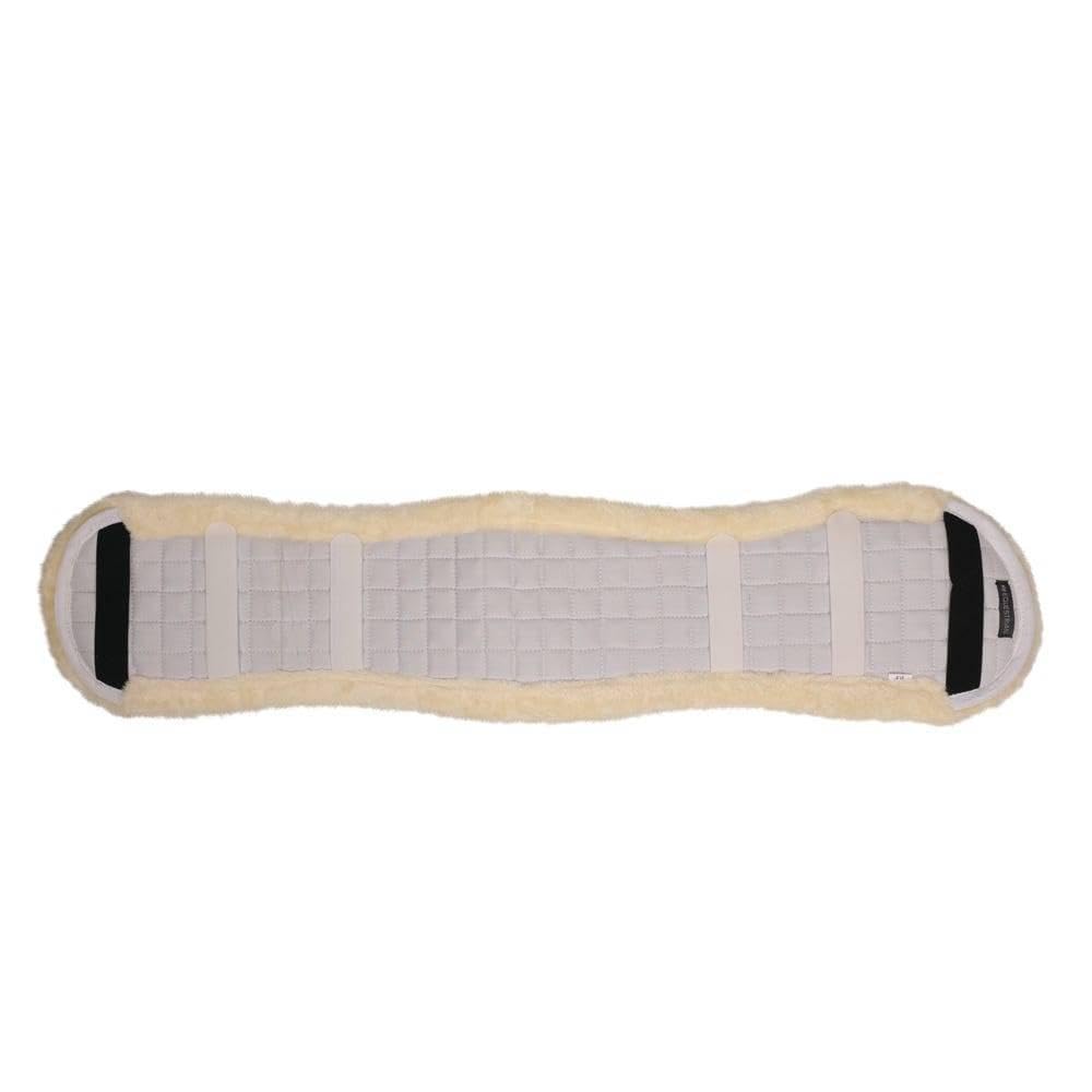 Hy Equestrian Dressage Fleece Girth Cover For Horses /Natural - White Size 37
