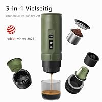 HIBREW H4C Explorer – Tragbare Elektrische Espressomaschine, Aufladbare Kaffeemaschine für Camping und Reisen, Kompakt für Kapseln & Gemahlenen Kaffee, mit Klappbarem Halter und Tragetasche (Grün) – Ansicht 3