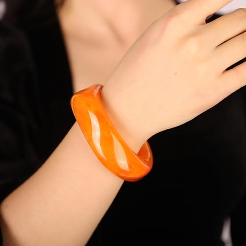 Image of JWICOS Resin Bangle Bracelet for Women Acrylic Cute Chunky Bracelet for Women Exaggerated Irregular Acrylic Resin Wristband Bracelet Bangle