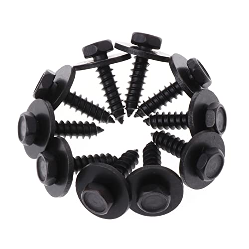 Image of 50x Hex Head Sems Screw, Replace OEM#: 07-14-7-129-160, for BMW Fender Liner Splash Shield Engine Under Cover Bumper Cover Tapping Screw 328i E46 330i E90 530i E60 745Li E66 X1 X3 E83 X5 E70