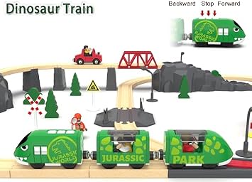 Train Toy Set for Wooden Track, Battery Operated Train with Tunnel Compatible with Thomas, Brio, Chuggington