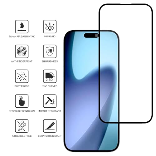 Image of amazon basics Tempered Glass Screen Protector Compatible with iPhone 17 Air Transparent Protective Film [Clear HD]