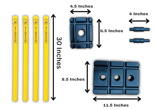 VINSON Stokes Edition Tweenager (8-12 yrs) Plastic Cricket Kit Combo with a 450 gm Double Blade Bat, 750 gm Batting Side Stumps Set, 300 gm Bowling End Wicket, 2 Balls & a Storage Carry Bag.