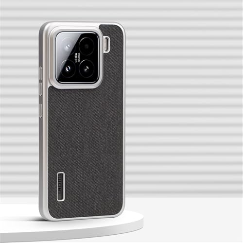 QJJFVMF Ultra Thin Canvas Fabric Matte PC Hard Case for Xiaomi Mi 15 Pro Mi 14 Ultra Magnetic Wireless Charge Hollow Phone Cover,Black,for Xiaomi Mi 15 Pro