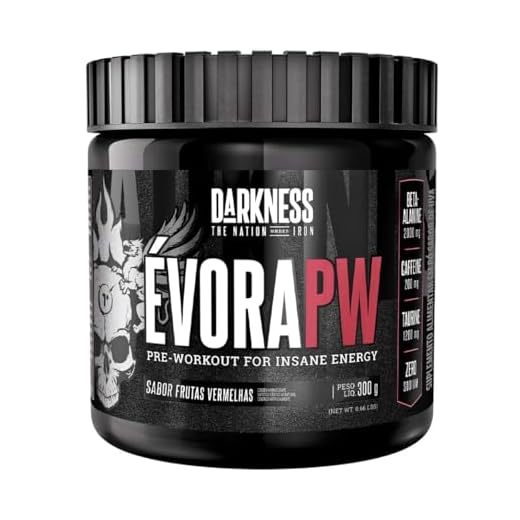 Pré-Treino Darkness Évora PW em Pó, 300g, Sabor Frutas Vermelhas