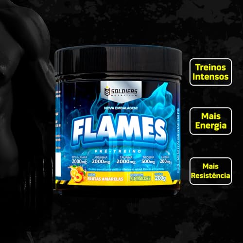 Pré-Treino Flames 200g - 100% Importado - Soldiers Nutrition (Frutas Amarelas)