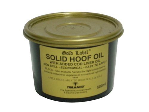 Gold Label Solid Hoof Black Oil for Horse, 500 ml