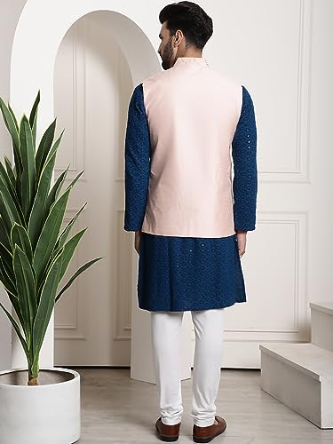 Image of SOJANYA (Since 1958 Men's Cotton Seqence Kurta & Pyjama with Nehrujacket