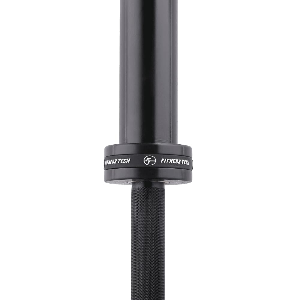 Barra Olímpica Profesional 220 cm – 50 mm – 8 Rodamientos por Lado – Carga Máxima 454 kg – 20 kg – Powerlifting, Cross Training y Halterofilia – Color Negro – Fitness Tech
