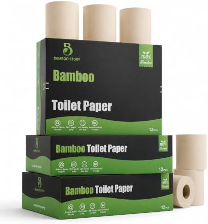 Bamboo Story, Bamboo Toilet Paper Unbleached, 12 Rolls, 3 Ply and...