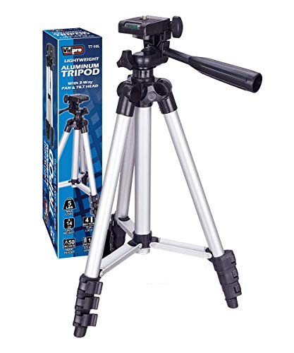Image of Vidpro TT-50L 50 Inch Lightweight Aluminum Tripod with 3 Way Pan & Tilt Head