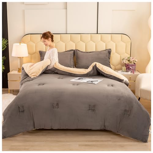 ZTGL D,200x240cm(5.0kg), Edredón de Terciopelo de Leche de Invierno, Colcha de Microfibra, Súper Suave Cálido Manta, Núcleo de Edredón de Felpa Acolchado, Edredón de Plumas Gruesa
