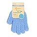 1 Pair EvridWear Medium Exfoliating Hydro Body Bath Gloves for men and women, Wash Skin Spa Foam Shower Gloves for all skin types (Moderate Exfoliating, Light blue)