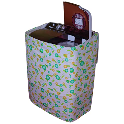 Image of FIDELE Semi-Automatic Washing Machine Cover, 80x50x86cm | 6kg, 6.5kg, 7kg lg, Printed PVC, Waterproof, Dustproof Protection
