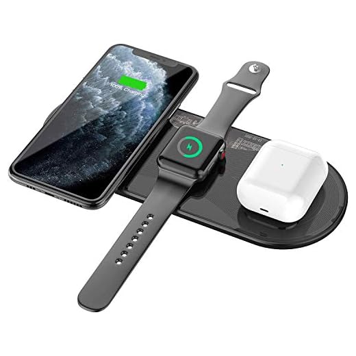 Blulory 3 en 1 Chargeur sans Fil Rapide, Chargeurs à Induction Qi 15W pour iPhone 12 Mini/12/12Pro/12 Pro Max/11/11Pro/X/XR/XS/8/8Plus, Apple Watch 2/3/4/5/6/SE e AirPods, Galaxy S10/S9/S9+/S8