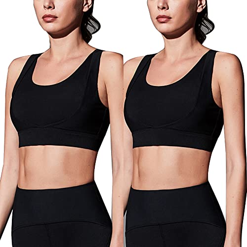 Sujetador deportivo push up reduce el rebote con espalda cruzada de alto impacto pack de 2