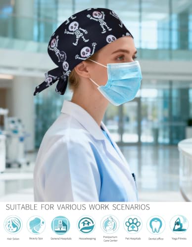 Image of Kousenpu Scrub Caps for Men, Adjustable Surgical Cap, Breathable Medical Hat for Doctors, Nurses & Healthcare Professionals
