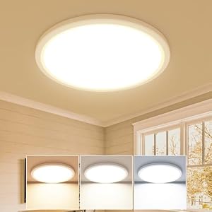 slochi – slochi Deckenlampe LED Deckenleuchte Flach 18W, Ø22CM, 3Farb