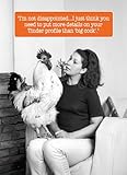 Funny Vintage Humour Card – Retro Black & White Rooster Joke – Tinder Profile Comedy Greeting Card with Envelope for Birthday or Everyday Laughs