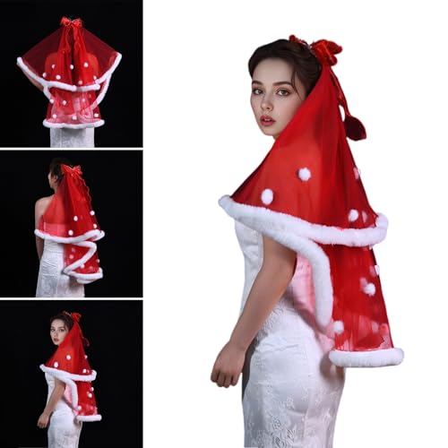 Velo de novia corto de doble capa blanco para despedida de soltera 2
