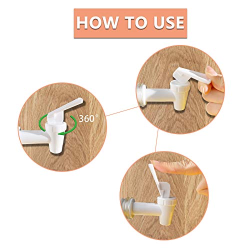 Ohoh 4 Sets Bpa-Free Replacement Cooler Faucet Water Bottle Jug, Reusable Spigot Spout Water Beverage Lever Pour Dispenser Valve Water Crock Tap(2 Black And 2 White) #TOP2