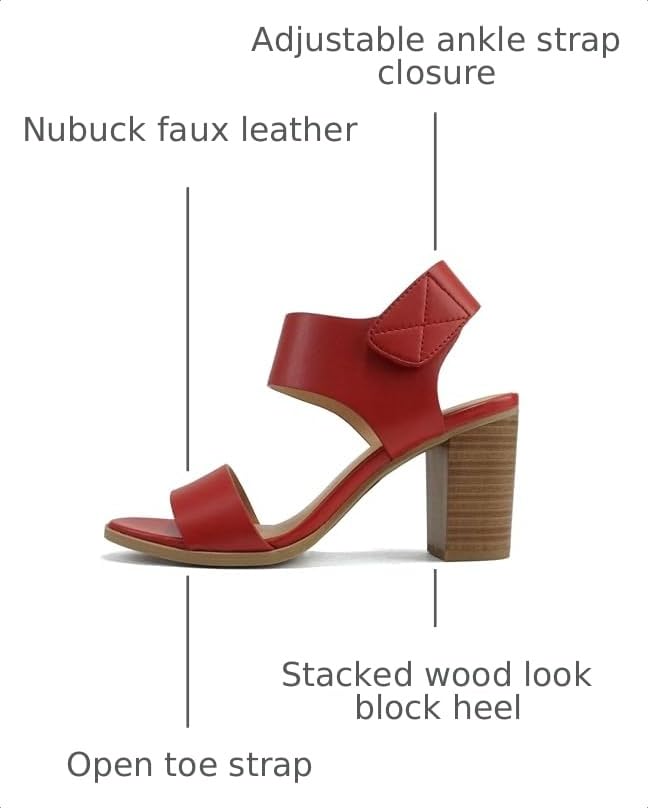 Image of Soda Wait-A ~ Women Open Round Toe Chunky Heel Ankle Strap High Heel Dress Sandals